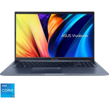 Laptop ASUS VivoBook 15 X1502ZA cu procesor Intel® Core™ i5-1240P pana la 4.40 GHz, 15.6'', Full HD, IPS, 8GB, 512GB SSD, Intel® Iris Xe Graphics, No OS, Quiet Blue