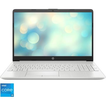 Laptop HP 15-dw4017nq cu procesor Intel® Core™ i5-1235U pana la 4.40 GHz, 15.6 FHD IPS, 8GB DDR4, | 512GB PCIe SSD, NVIDIA GEFORCE MX550 2GB, FreeDOS, Natural Silver