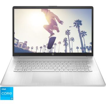 Laptop HP 17-cn0033nq cu procesor Intel® Core™ i3-1125G4 pana la 3.70 GHz, 17.3 FHD Antiglare IPS, 8GB DDR4, 512GB PCIe SSD, Intel UHD Graphics, FreeDOS, Natural silver