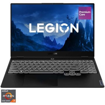 Laptop Gaming Lenovo Legion S7 15ACH6 cu procesor AMD Ryzen™ 7 5800H pana la 4.40 GHz, 15.6, Full HD, IPS, 165 Hz, 16GB, 1TB SSD, NVIDIA GeForce RTX 3060 6GB GDDR6, No OS, Shadow Black