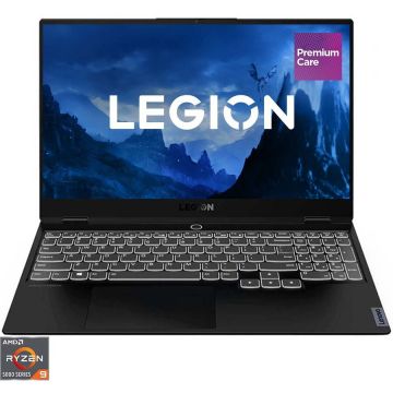 Laptop Gaming Lenovo Legion S7 15ACH6 cu procesor AMD Ryzen 9 5900HX pana la 4.60 GHz, 15.6 UHD IPS, 32GB, 1TB SSD M.2 2280 PCIe 3.0x4 NVMe, NVIDIA GeForce RTX 3060 6GB GDDR6, No OS, Shadow Black