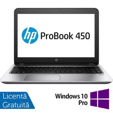 Laptop Refurbished HP ProBook 450 G4, Intel Core i5-7200U 2.50GHz, 8GB DDR4, 240GB SSD, DVD-RW, 15.6 Inch, Tastatura Numerica, Webcam + Windows 10 Pro