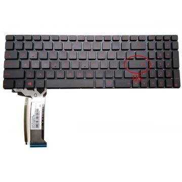 Tastatura neagra Asus PK13183315S iluminata layout US fara rama enter mic