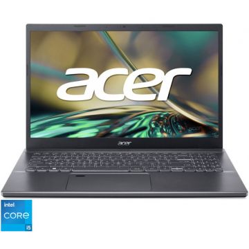 Laptop Acer 15.6'' Aspire 5 A515-57, FHD IPS, Procesor Intel® Core™ i5-1235U,16GB DDR4, 512GB SSD, Intel Iris Xe, No OS, Steel Gray