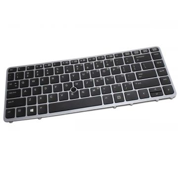 Tastatura HP 762758 001 neagra cu rama gri iluminata backlit