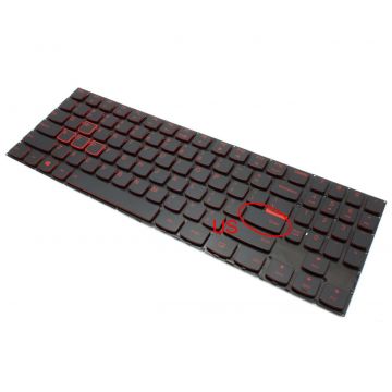 Tastatura Neagra Lenovo Legion Y540-15IRH iluminata rosu layout US fara rama enter mic