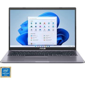 Laptop ASUS P1512CEA Procesor Intel® Pentium® Gold 7505 pana la 3.50 GHz, 15.6 Full HD, 4GB, 128GB SSD, Intel® UHD Graphics, Windows 11 Pro, Slate Grey