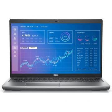 Laptop Dell Precision 3570 (Procesor Intel® Core™ i5-1235U (24M Cache, up to 4.40 GHz) 15.6inch FHD, 16GB, 512GB SSD, nVidia Quadro T550 @4GB, Win11 Pro, Gri)