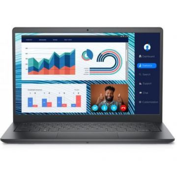 Laptop Dell Vostro 3420 (Procesor Intel® Core™ i7-1165G7 (12M Cache, up to 4.70 GHz, with IPU) 14inch FHD, 16GB, 512GB SSD, Intel Iris Xe Graphics, Windows 11 Pro, Negru + 1 an subscriptie antivirus McAfee)