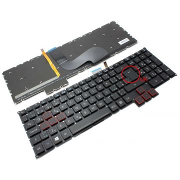 Tastatura Acer Predator G9-591R iluminata layout UK fara rama enter mare