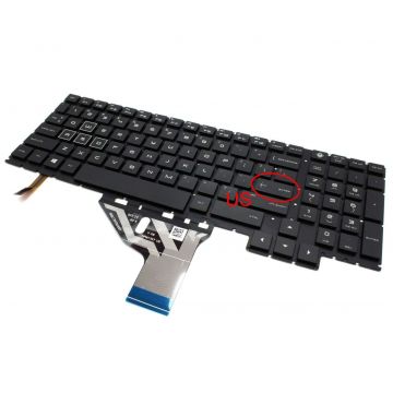 Tastatura HP HPM17K83USJ920 iluminata layout US fara rama enter mic