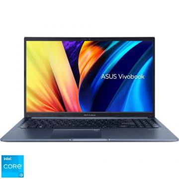 Laptop ASUS VivoBook 15 X1502ZA, Procesor Intel® Core™ i3-1220P pana la 4.40 GHz, 15.6'' Full HD IPS, 8GB, 256GB SSD, Intel® UHD Graphics, No OS, Albastru