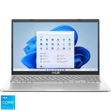 Laptop ASUS X515EA, Procesor Intel® Core™ i3-1115G4, 15.6inch Full HD, 8GB, 256GB SSD, Intel UHD Graphics, Windows 11 Home S, Argintiu