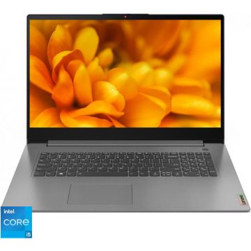 Laptop Lenovo 17.3'' IdeaPad 3 17ITL6, HD+, Procesor Intel® Core™ i5-1155G7 (8M Cache, up to 4.50 GHz), 12GB DDR4, 1TB HDD + 128GB SSD, Intel Iris Xe, No OS, Arctic Grey