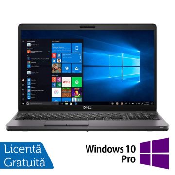Laptop Refurbished Dell Latitude 5500, Intel Core i5-8365U 1.60-4.10GHz, 8GB DDR4, 256GB SSD M.2, 15.6 Inch, Webcam, Tastatura Numerica + Windows 10 Pro