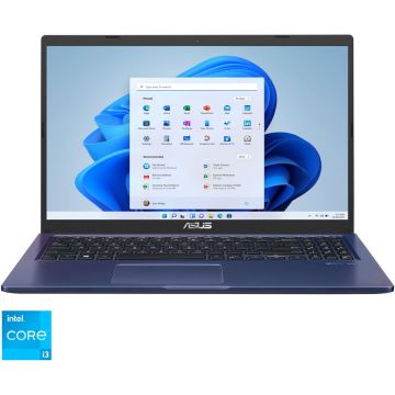 Laptop ASUS A516EA cu procesor Intel® Core™ i3-1115G4 pana la 4.10 GHz, 15.6, Full HD, IPS, 8GB DDR4, 256GB SSD, Intel® UHD Graphics, Windows 11 Home in S Mode, Peacock Blue