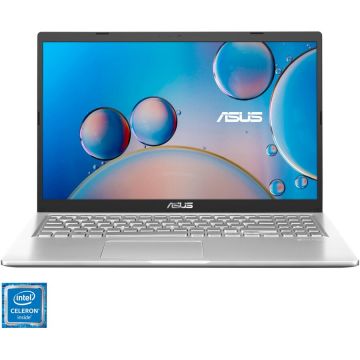 Laptop ASUS A516KA cu procesor Intel® Celeron® N4500 pana la 2.80 GHz, 15.6, Full HD, 8GB, 256GB SSD, Intel® UHD Graphics, No OS, Transparent Silver