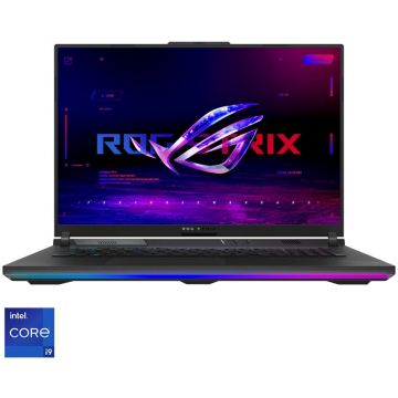 Laptop Gaming ASUS ROG Strix SCAR 18 G834JZ cu procesor Intel® Core™ i9-13980HX pana la 5.6 GHz, 18, QHD+, IPS, 240Hz, 32GB, 2 x 1TB SSD, NVIDIA® GeForce RTX™ 4090 16GB GDDR6, No OS, Black
