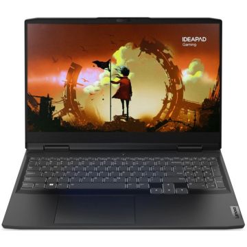 Laptop Gaming Lenovo IdeaPad 3 16ARH7 cu procesor AMD Ryzen™ 7 6800H pana la 4.70 GHz, 16, WUXGA, IPS, 16GB, 512GB SSD, NVIDIA GeForce RTX 3050 Ti 4GB GDDR6, No OS, Onyx Grey