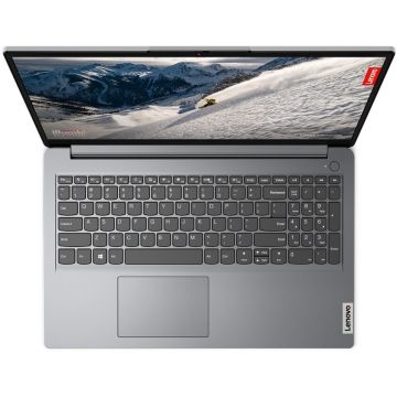 Laptop Lenovo IdeaPad 1 15AMN7 cu procesor AMD Ryzen™ 5 7520U pana la 4.3 GHz, 15.6, Full HD, 8GB DDR4, 512GB SSD, AMD Radeon™ 610M, No OS, Cloud Grey