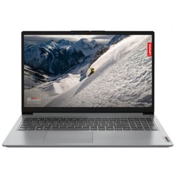 Laptop Lenovo IdeaPad 1 15AMN7 cu procesor AMD Ryzen™ 5 7520U pana la 4.30 GHz, 15.6, Full HD, 16GB, 512GB SSD, AMD Radeon™ 610M, No OS, Cloud Grey