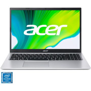 Laptop Acer Aspire 3 A315-35 cu procesor Intel® Celeron® N4500 pana la 2.80 GHz, 15.6, Full HD, 4GB, 256GB SSD, Intel® UHD Graphics, NO OS, Silver