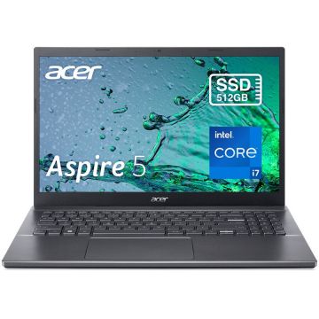 Laptop Acer Aspire 5 A515-57 cu procesor Intel® Core™ i7-1255U pana la 4.70 GHz, 15.6, Full HD, IPS, 16GB, 512GB SSD, Intel® Iris® Xe Graphics, Windows 11 Home, Iron