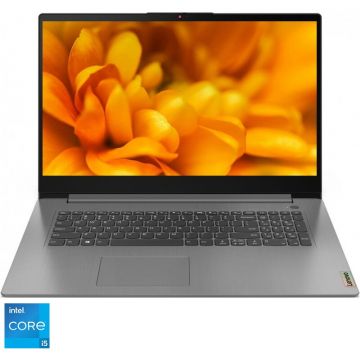 Laptop Lenovo IdeaPad 3 17ITL6 cu procesor Intel® Core™ i5-1155G7 pana la 4.50 GHz, 17.3, HD+, 16GB, 512GB SSD, Intel® Iris® Xe Graphics, No OS, Arctic Grey