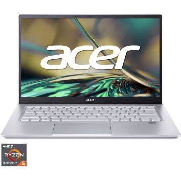 Laptop ultraportabil Acer Swift X SFX14-42G​ cu procesor AMD Ryzen™ 5 5625U pana la 4.30 GHz, 14, Full HD, IPS, 16GB, 512GB SSD, NVIDIA® GeForce RTX™ 3050 4GB GDDR6, No OS, Iron