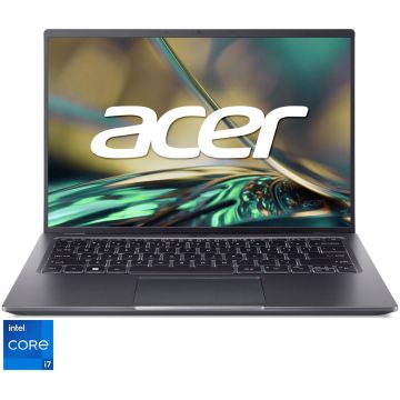 Laptop ultraportabil Acer Swift X SFX14-51G​ cu procesor Intel® Core™ i7-1260P pana la 4.70 GHz, 14, 2.2K, IPS, 16GB, 1TB SSD, NVIDIA® GeForce RTX™ 3050Ti 4GB GDDR6, No OS, Green