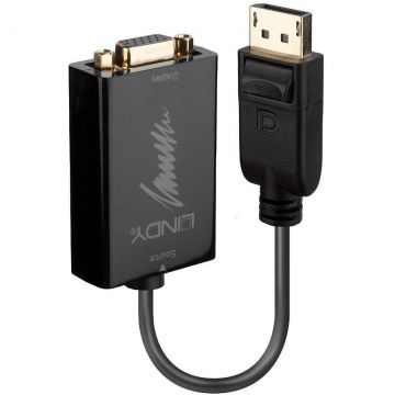 Adaptor Activ Lindy LY-41006, DisplayPort to VGA, negru