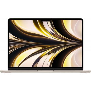 Laptop Apple 13.6'' MacBook Air 13 with Liquid Retina, Apple M2 chip (8-core CPU), 16GB, 512GB SSD, Apple M2 8-core GPU, macOS Monterey, Starlight, INT keyboard, 2022