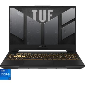 Laptop Gaming ASUS TUF F15 FX507ZC4 cu procesor Intel® Core™ i7-12700H pana la 4.70 GHz, 15.6, Full HD, IPS, 144Hz, 16GB, 512GB SSD, NVIDIA® GeForce RTX™ 3050 4GB GDDR6, No OS, Jaeger Gray