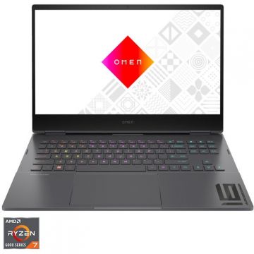 Laptop Gaming OMEN By HP 16-n0024nq cu procesor AMD Ryzen™ 7 6800H pana la 4.70 GHz, 16.1, Full HD, IPS, 144 Hz, 16GB, 512GB SSD, NVIDIA GeForce RTX 3050 Ti 4GB, Free DOS, Mica Silver