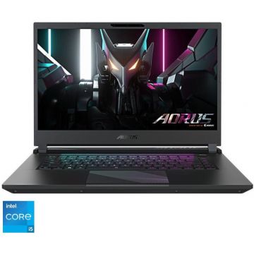 Laptop GIGABYTE Gaming 15.6'' AORUS 15 9KF, FHD 144Hz, Procesor Intel® Core™ i5-12500H (18M Cache, up to 4.50 GHz), 8GB DDR5, 512GB SSD, GeForce RTX 4060 8GB, Win 11 Home, Black