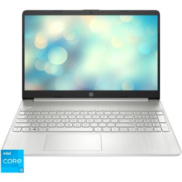 Laptop HP 15s-fq5050nq cu procesor Intel® Core™ i3-1215U pana la 4.40 GHz, 15.6, Full HD, 8GB DDR4, 512GB SSD, Intel® UHD Graphics, Free DOS, Natural Silver