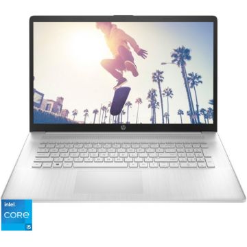 Laptop HP 17-cn2026nq cu procesor Intel® Core™ i5-1235U pana la 4.40 GHz, 17.3, Full HD, IPS, 8GB DDR4, 512GB SSD, Intel® Iris® Xe Graphics, Free DOS, Natural Silver