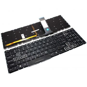 Tastatura Acer PK1333H1A00 Neagra cu taste albe pe margine