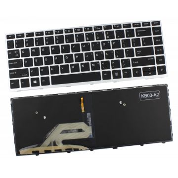 Tastatura HP L21585-001 Neagra cu Rama Argintie iluminata backlit
