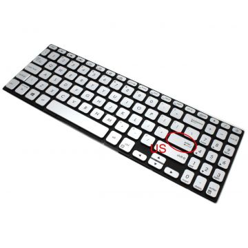Tastatura Argintie Asus VivoBook S15 s530fn iluminata layout US fara rama enter mic