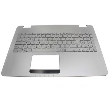Tastatura Asus 0KNB0-662BUK00 argintie cu Palmrest argintiu iluminata backlit