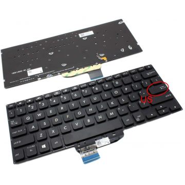 Tastatura Asus ASM18C83A0J920 iluminata layout US fara rama enter mic