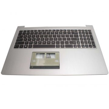 Tastatura Asus UX52VS neagra cu Palmrest argintiu iluminata backlit