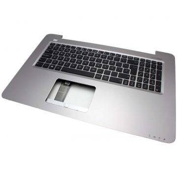 Tastatura Asus X756UX neagra cu Palmrest argintiu Tastatura Asus X756UX neagra cu Palmrest argintiu