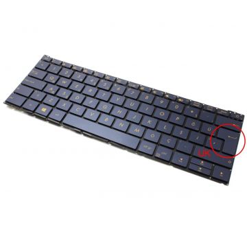 Tastatura Dark Blue Asus ASM16B96TQJ528 iluminata layout TR UK fara rama enter mare