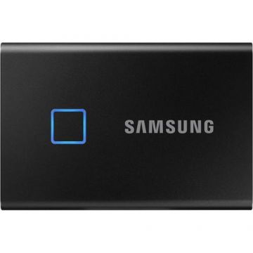 SSD Extern Samsung T7 Touch, 500GB, USB-C 3.1, Senzor de amprenta (Negru)