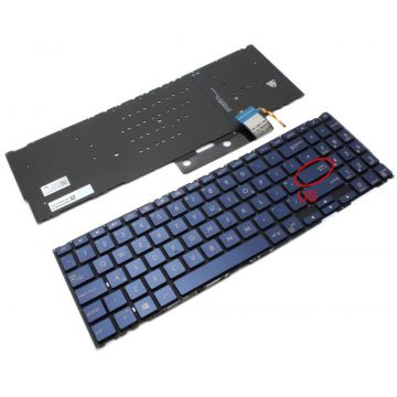 Tastatura Albastra Asus 0KN1-621UK16 iluminata layout US fara rama enter mic