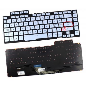 Tastatura Albastra Asus 0KNR0-461FND00 iluminata RGB layout US fara rama enter mic Tastatura Albastra Asus 0KNR0-461FND00 iluminata RGB layout US fara rama enter mic