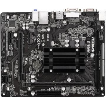 Placa de baza ASRock D1800M, CPU Dual-Core J1800 integrat