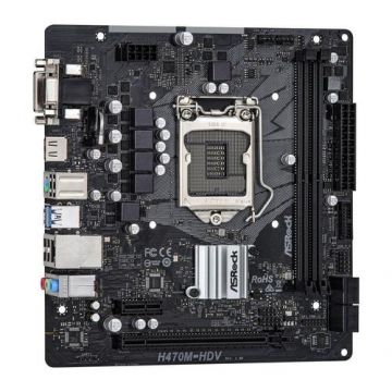 Placa de baza ASRock H470M-HDV, Intel H470, LGA 1200, mATX